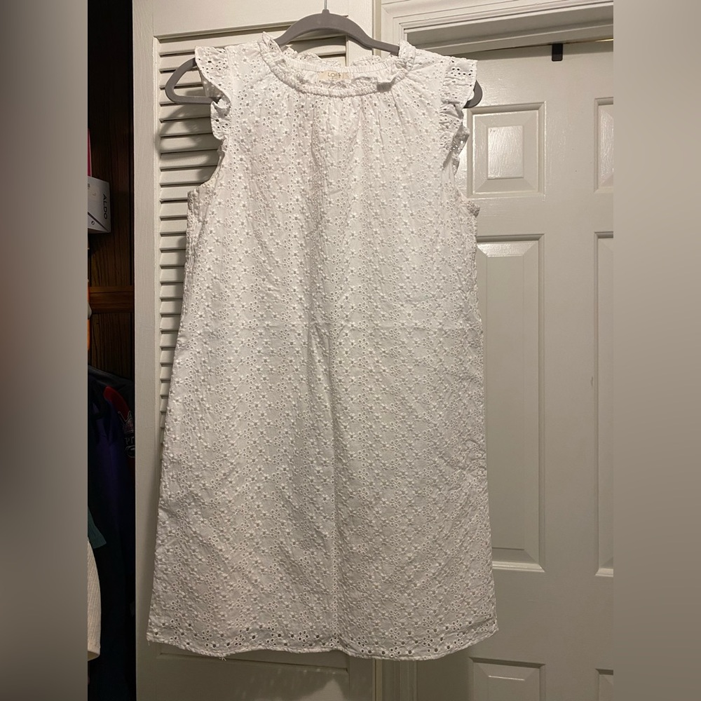 LOFT Outlet White Eyelet dress